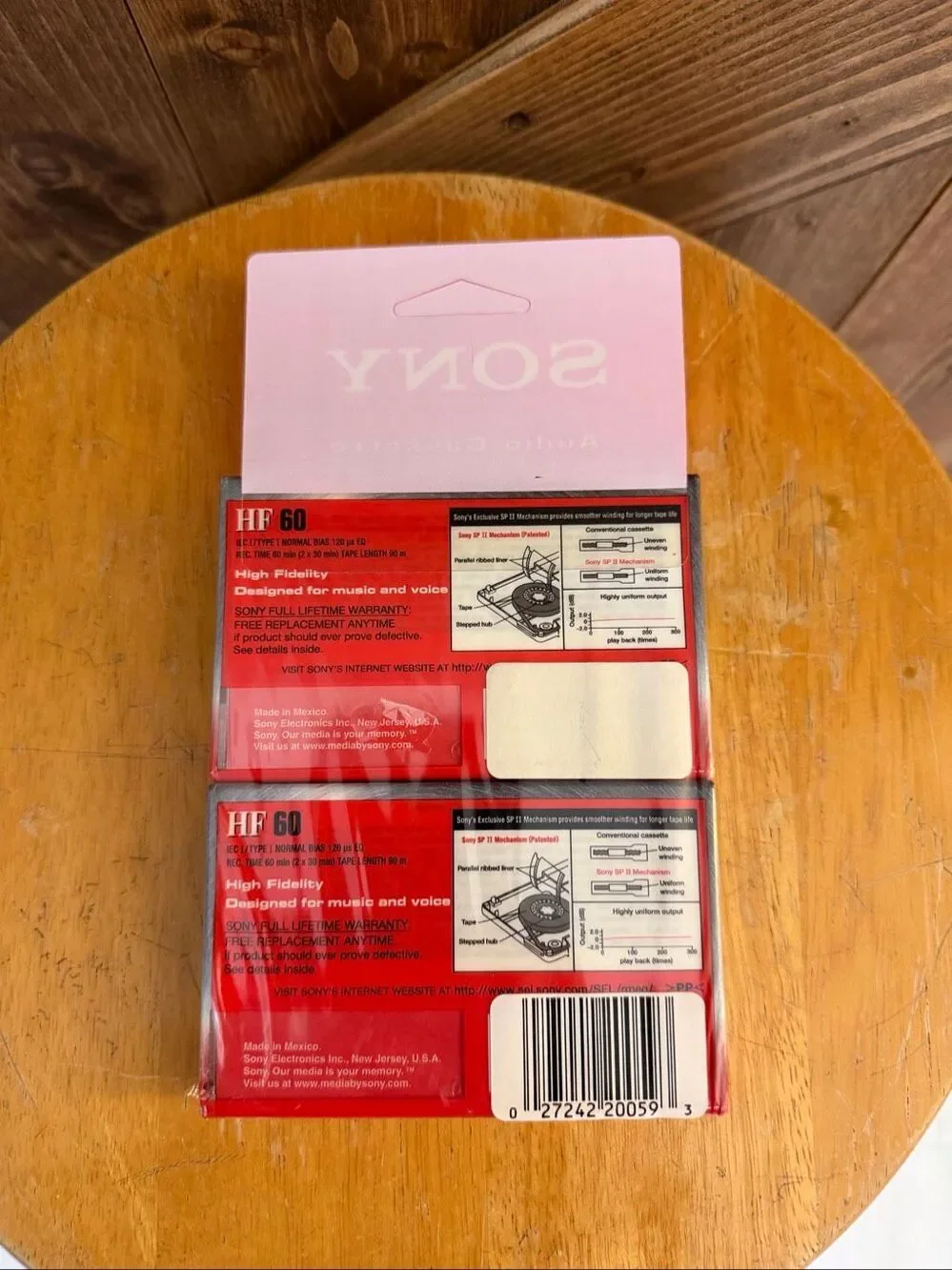 Sony HF 60 High Fidelity Blank Audio Cassette Tapes C-60HFC Sealed Lot of 2 NOS